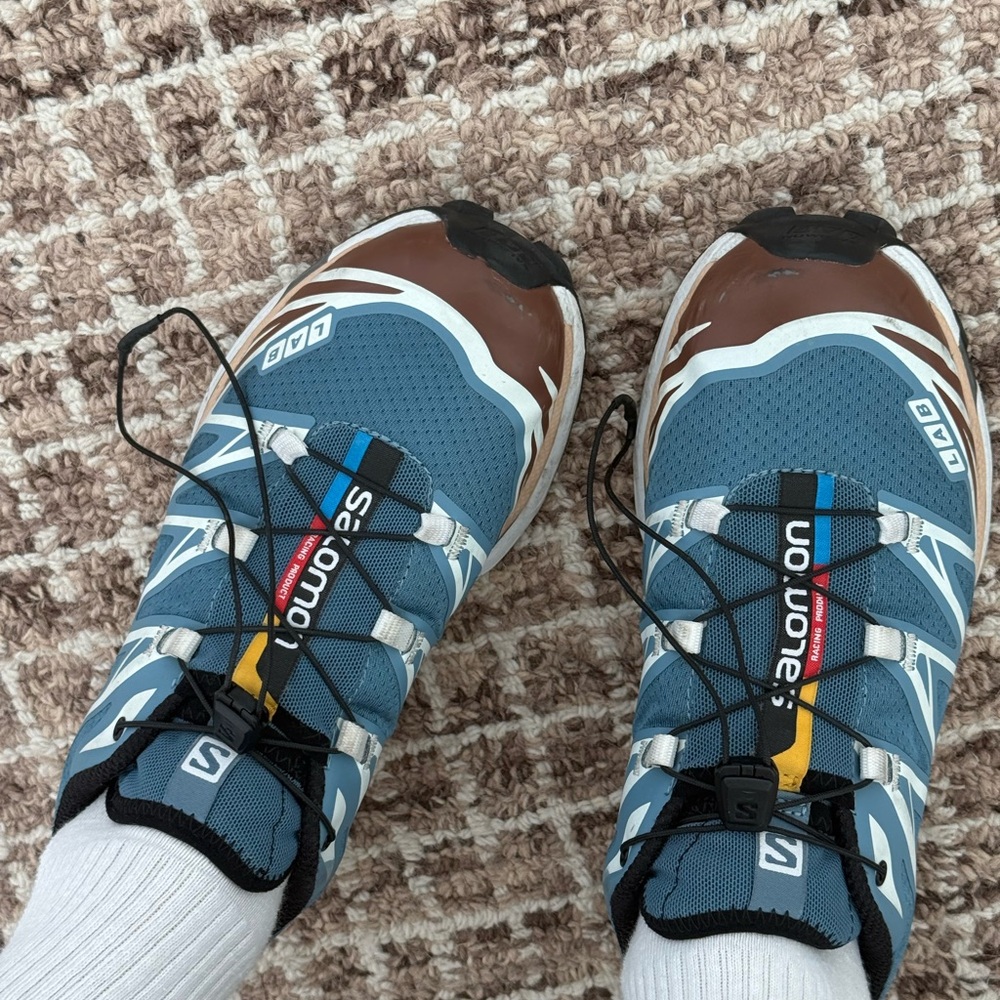 Salomon Blue and Brown Sneakers